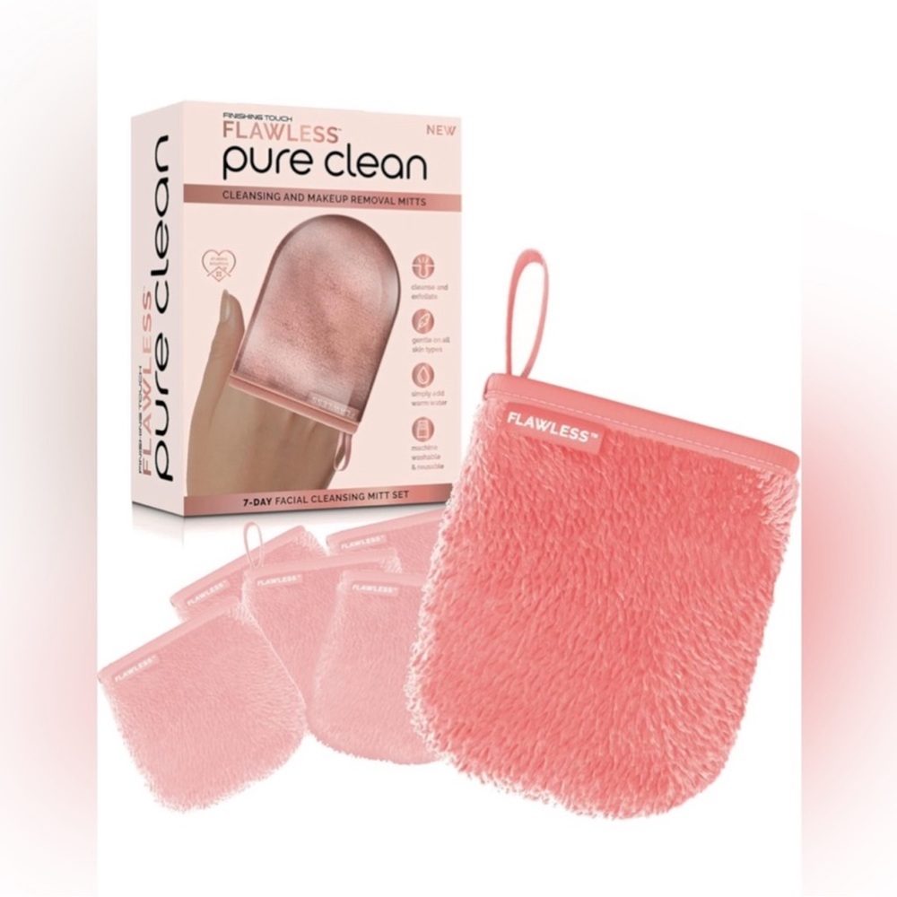 Finishing Touch Flawless Facial Mitt Makeup Remover wipe eraser Pure Clean 7-Day